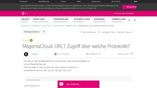 
                            6. Gelöst: Community | MagentaCloud: URL? Zugriff über welche ...