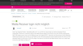 
                            3. Gelöst: Community | Media Receiver login nicht möglich | Telekom hilft ...