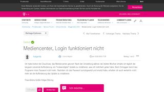 
                            1. Gelöst: Community | Mediencenter, Login funktioniert nicht | Telekom ...