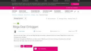 
                            1. Gelöst: Community | Mega Deal Einloggen | Telekom hilft Community