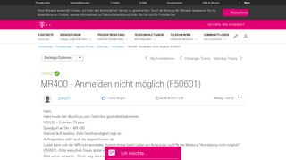 
                            1. Gelöst: Community | MR400 - Anmelden nicht möglich (F50601 ...