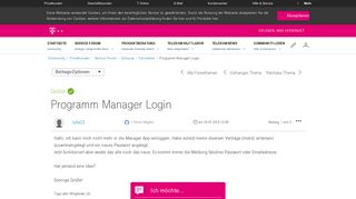 
                            4. Gelöst: Community | Programm Manager Login | Telekom hilft ...