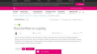 
                            11. Gelöst: Community | Root-Zertifikat ist ungültig | Telekom hilft Community