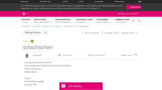 
                            9. Gelöst: Community | schachtschein | Telekom hilft Community