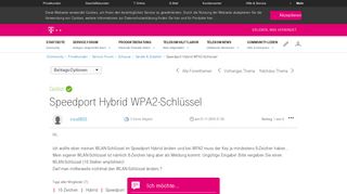 
                            6. Gelöst: Community | Speedport Hybrid WPA2-Schlüssel | Telekom hilft ...