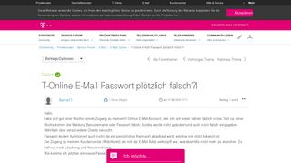 
                            4. Gelöst: Community | T-Online E-Mail Passwort plötzlich falsch ...