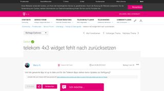 
                            9. Gelöst: Community | telekom 4x3 widget fehlt nach zurücksetzen ...