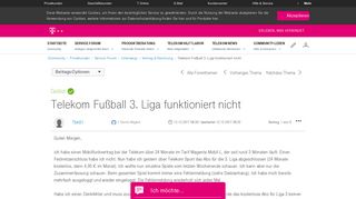
                            7. Gelöst: Community | Telekom Fußball 3. Liga funktioniert nicht ...