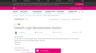 
                            12. Gelöst: Community | Telekom Login Benutzername löschen | Telekom ...
