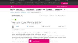 
                            8. Gelöst: Community | Telekom Sport APP auf LG TV | Telekom hilft ...