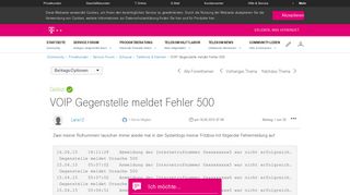 
                            12. Gelöst: Community | VOIP Gegenstelle meldet Fehler 500 | Telekom ...