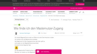 
                            4. Gelöst: Community | Wie finde ich den Masternutzer-Zugang | Telekom ...