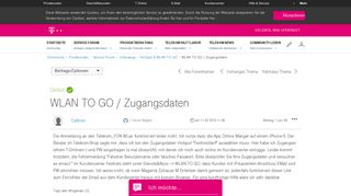 
                            5. Gelöst: Community | WLAN TO GO / Zugangsdaten | Telekom hilft ...