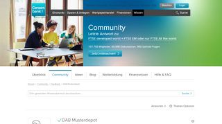 
                            2. Gelöst: DAB Musterdepot - Consorsbank Wissenscommunity