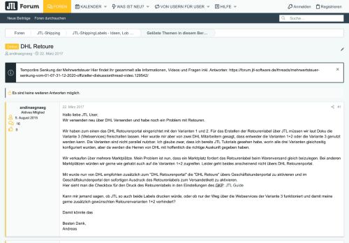 
                            12. Gelöst - DHL Retoure | Supportforum für JTL-Wawi, JTL-Shop, JTL ...