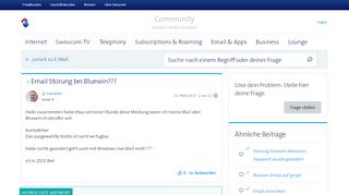 
                            12. Gelöst: Email Störung bei Bluewin??? | Swisscom Community