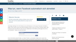 
                            7. [Gelöst] Facebook meldet sich automatisch ab - FonePaw