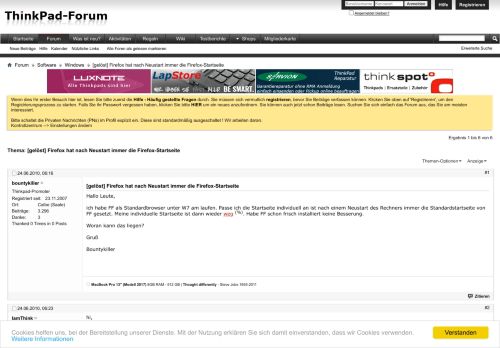 
                            8. [gelöst] Firefox hat nach Neustart immer die Firefox-Startseite ...