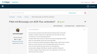 
                            12. Gelöst: Fitbit mit Bonusapp von AOK Plus verbinden? – Seite 4 - Fitbit ...