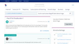 
                            6. Gelöst: Fixe IP für Privatkunden ? | Swisscom Community