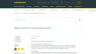 
                            5. Gelöst: IBAN und BIC in Kontoübersicht - comdirect