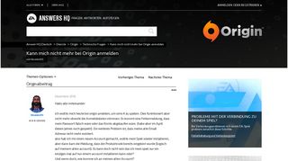 
                            4. Gelöst: Kann mich nicht mehr bei Origin anmelden - Answer HQ