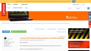 
                            13. Gelöst: Lenovo Z710 Windows 7 Absturz bei Versuch einer WLAN ...