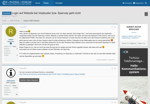 
                            2. [Gelöst] - Login auf Website bei Voipbuster bzw. Sparvoip geht ...
