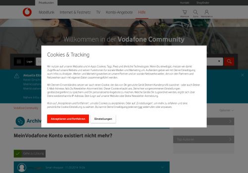 
                            3. Gelöst: MeinVodafone Konto existiert nicht mehr? - Vodafone Community