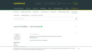 
                            9. Gelöst: neue PostBox - seit heute! – Seite 7 - comdirect