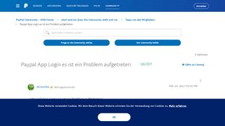 
                            1. Gelöst: Paypal App Login es ist ein Problem aufgetreten - PayPal ...