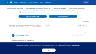 
                            11. Gelöst: Paypal einrichten im PrestaShop - PayPal Community