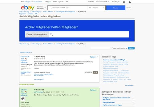 
                            7. Gelöst: PayPal-Popup - eBay Community