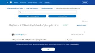 
                            12. Gelöst: PlayStaton 4 PSN mit PayPal verknüpfen geht nicht - PayPal ...