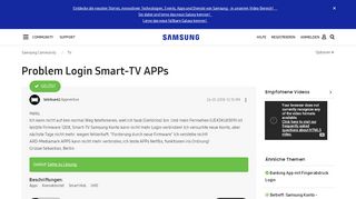 
                            3. Gelöst: Problem Login Smart-TV APPs - Samsung Community