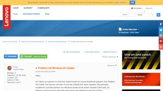 
                            1. Gelöst: Problem mit Windows 10 Update - Lenovo Community - Lenovo ...