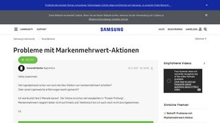 
                            2. Gelöst: Probleme mit Markenmehrwert-Aktionen - Samsung Community