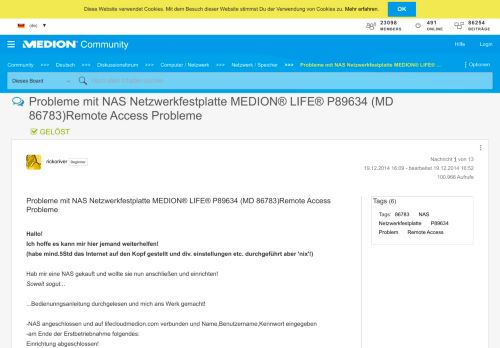 
                            13. Gelöst: Probleme mit NAS Netzwerkfestplatte MEDION® LIFE ...