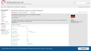 
                            3. [GELÖST] ProFTPd kein Login mit virtuellem Benutzer - debianforum.de