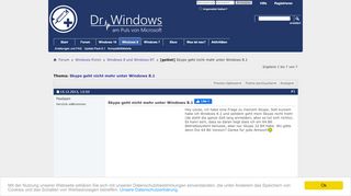 
                            13. [gelöst] Skype geht nicht mehr unter Windows 8.1 - Dr. Windows