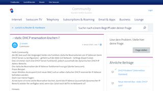 
                            4. Gelöst: static DHCP reservation löschen ? | Swisscom Community