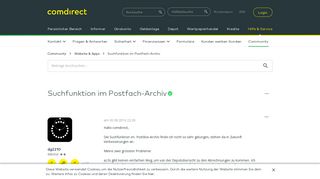 
                            11. Gelöst: Suchfunktion im Postfach-Archiv - comdirect