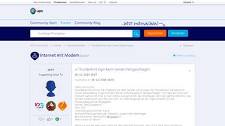 
                            7. Gelöst: Thunderbird login beim Senden fehlgeschlagen - UPC Community