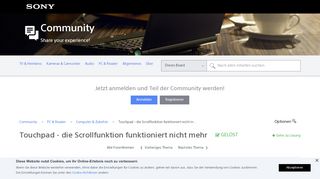 
                            3. Gelöst: Touchpad - die Scrollfunktion funktioniert nicht m... - Sony