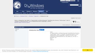 
                            5. [gelöst] Unbekannter User - Dr. Windows