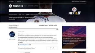 
                            6. Gelöst: Web app erkennt FUT 18 Verein nicht. - Answer HQ