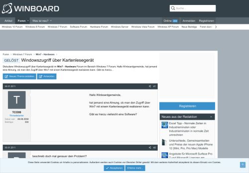 
                            6. GELÖST - Windowszugriff über Kartenlesegerät - Winboard.org