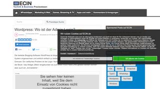 
                            7. [Gelöst] Wordpress: Wo ist der Admin Login? - Praxistipp - ECIN.de