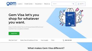 
                            2. Gem Visa Credit Card - Credit Cards NZ | Gem Finance