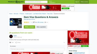 
                            7. Gem Visa Questions - ProductReview.com.au
